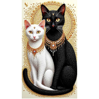 Черный кот, белая кошка